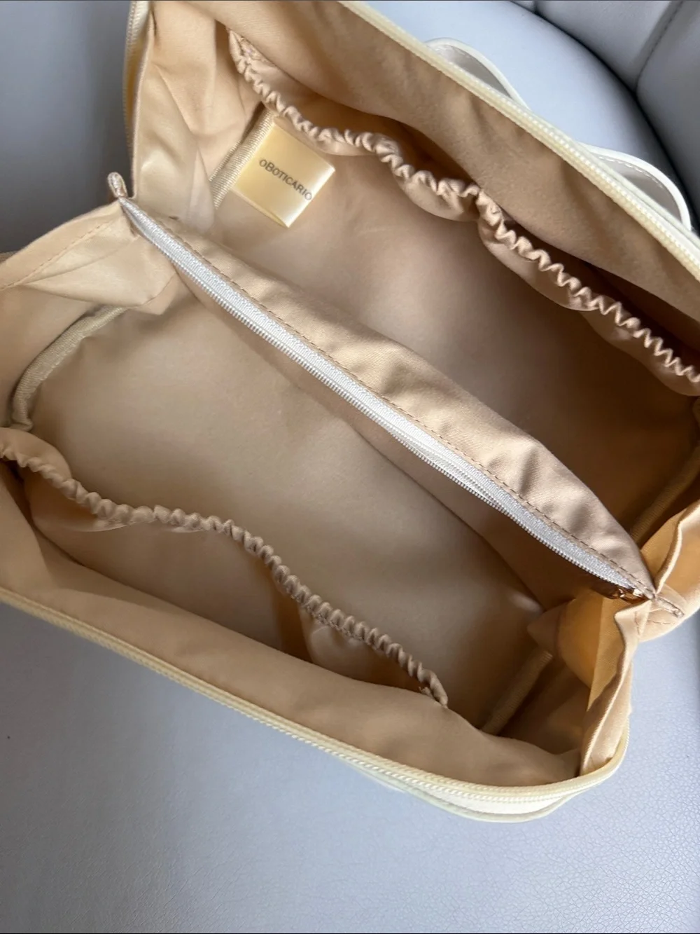 Cream Travel Cosmetic Case